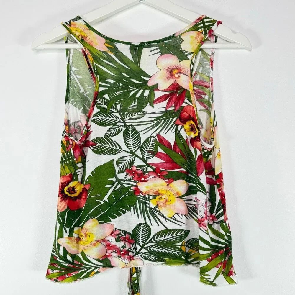 dELIA’s Vintage Y2K 90s Floral Printed Sleeveless Top Tie Waist - Made in USA -